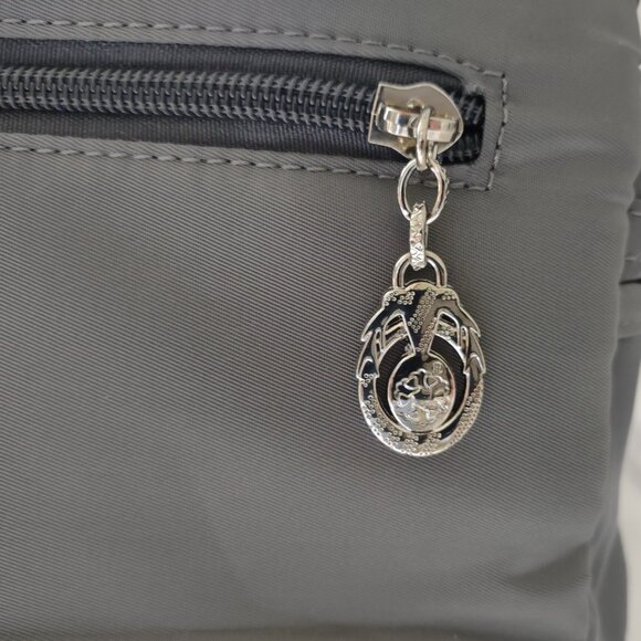 NWT Nineteen O.5 Anti-theft Sporty Hand Bag Multiple Sections Nylon Gray Color - Picture 5 of 16